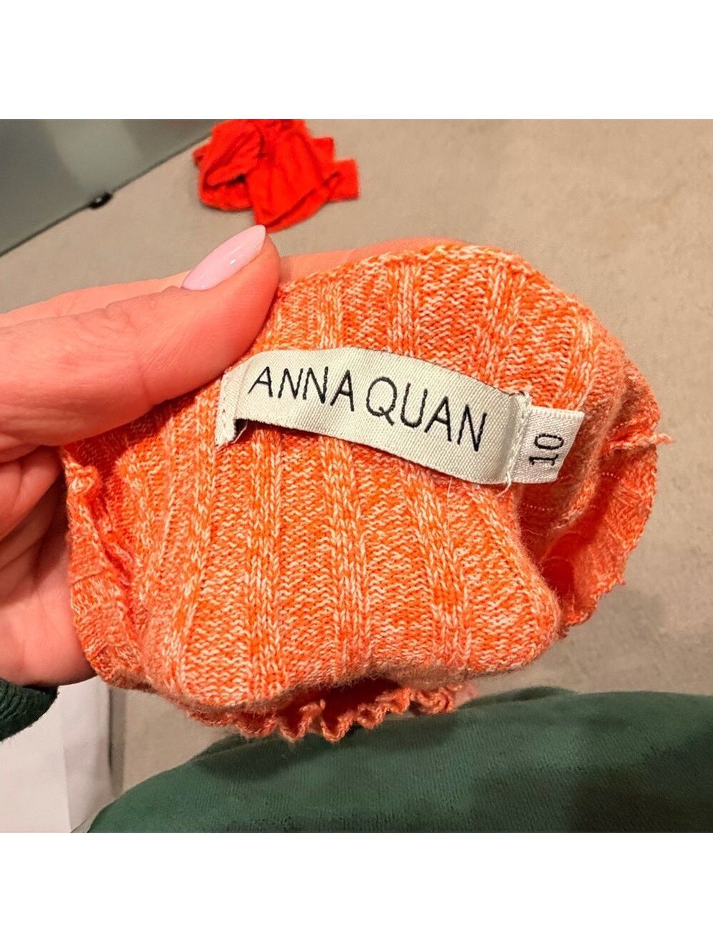 Anna Quan Peach Ribbed Mini Dress - Picture 4 of 4